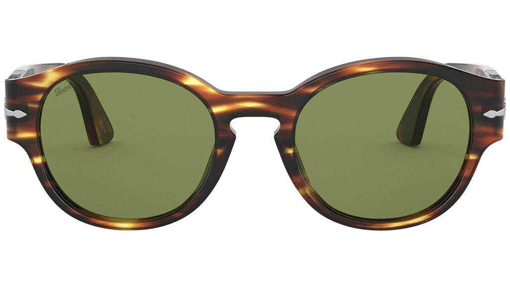 Occhiali Da Sole Persol PO3170S, 9055/52, Montatura Tartaruga Marrone, Lenti Verde/Nero, 55 Mm, Fatti In Italia