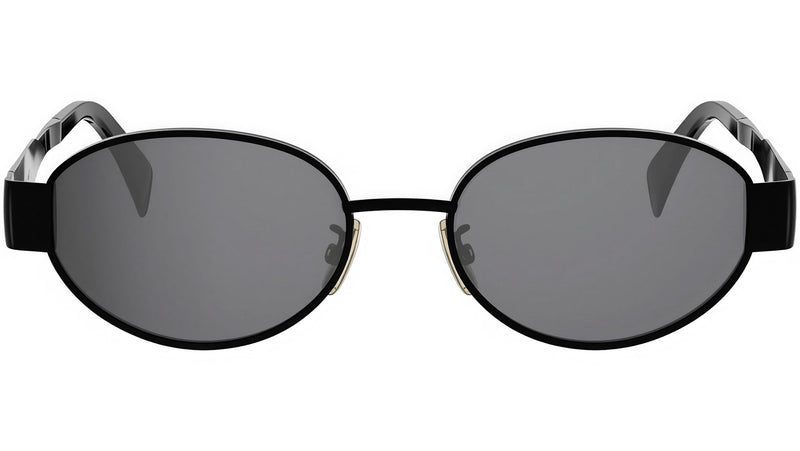 Metal Triomphe Black Oval Sunglasses