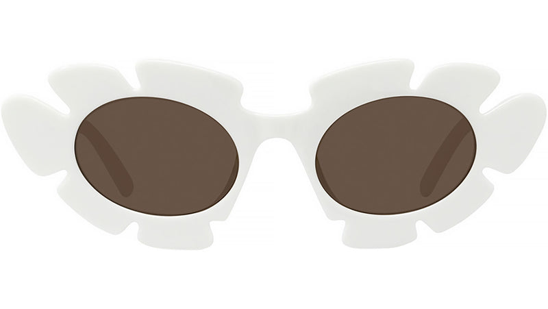 Curvy White Geometric Sunglasses