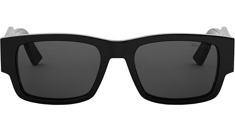 Christian Dior Label S1I Shiny Black Rectangular Sunglasses