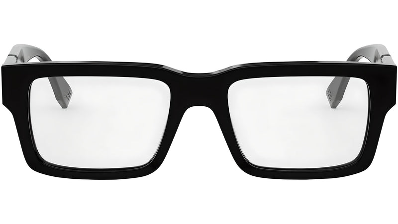Fendi Diagonal Black Rectangular Eyeglasses