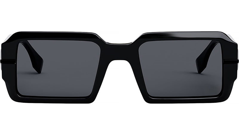 Fendigraphy Solid Black Rectangular Sunglasses