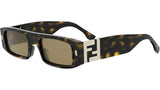 FF Squared Havana Rectangular Sunglasses