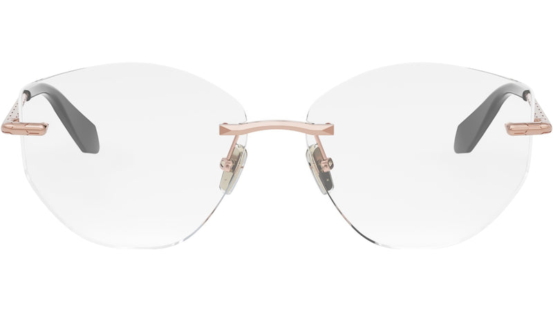 Serpenti Rose Gold Geometric Eyeglasses