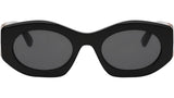 Calla Black Oval Sunglasses