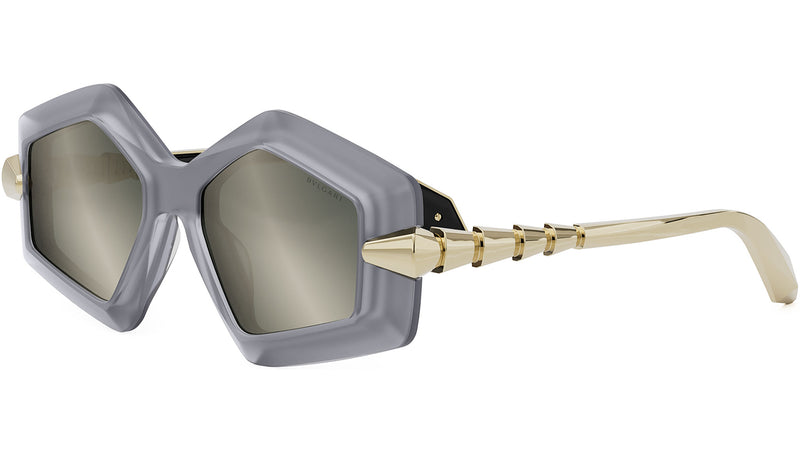 Serpenti Silver Geometric Sunglasses