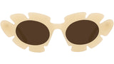 Curvy LW40088U 57E Beige Geometric Sunglasses