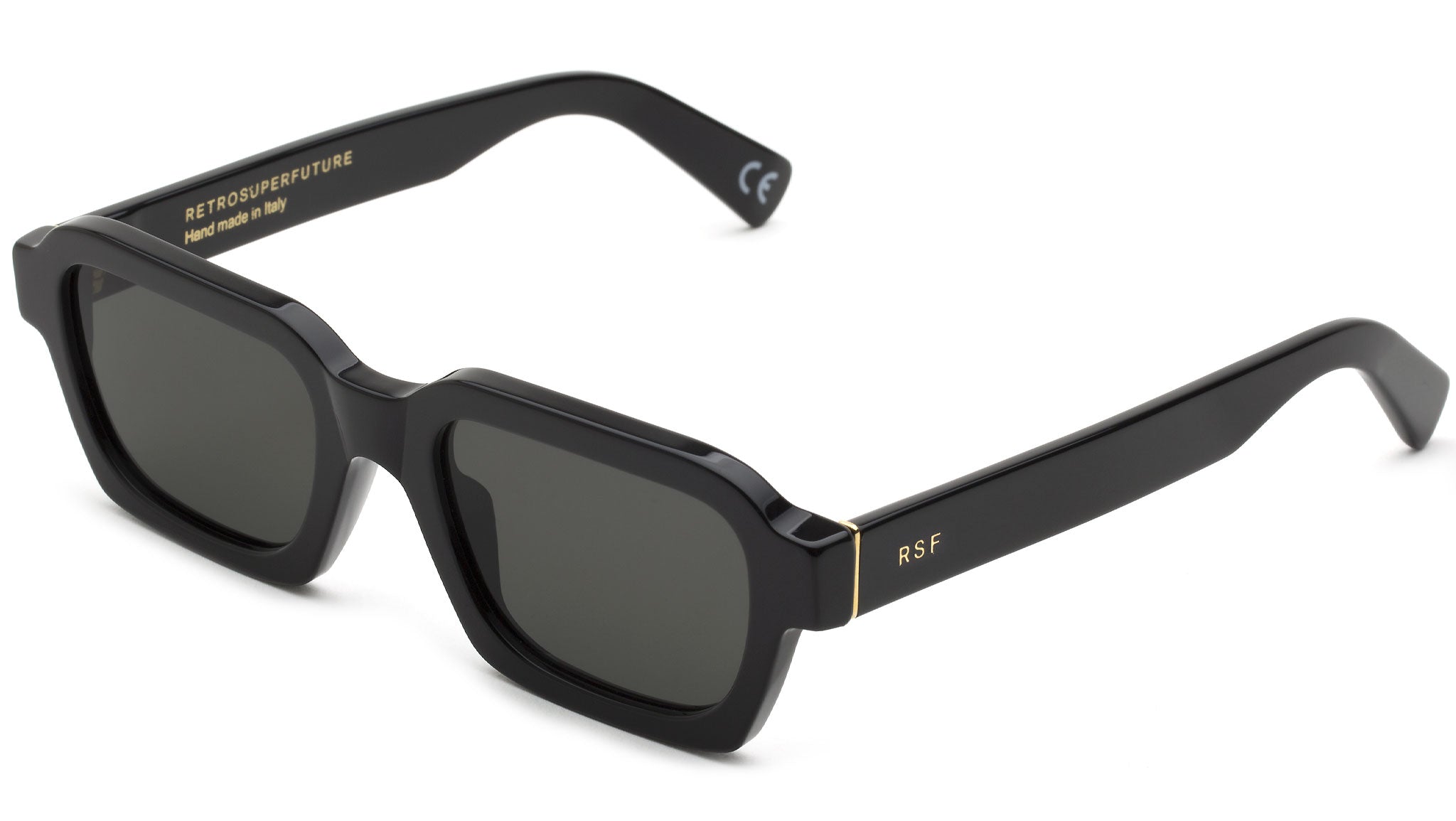 Occhiali Da Sole Quadrati Retrò - Nero/Nero - Foto 12