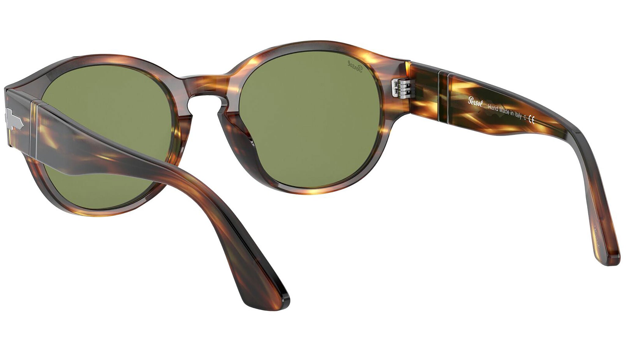 Persol - Po3019s - Occhiali Da Sole Quadrati Tartarugati Color Marrone Scuro Con Lenti Verdi Persol - Po3019s - Occhiali Da Sole Quadrati Tartarugati Color Marrone Scuro Con Lenti Verdi