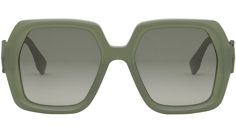 FF Diamonds Green Square Sunglasses