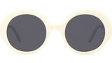 Thin White Round Sunglasses