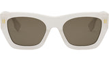 Fendi Roma White Rectangular Sunglasses