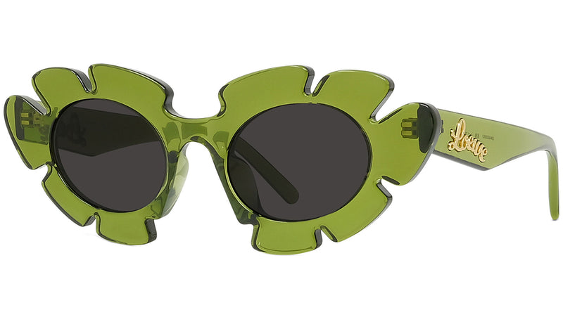 Curvy Green Geometric Sunglasses