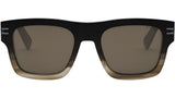 B.zero1 Brown Geometric Sunglasses