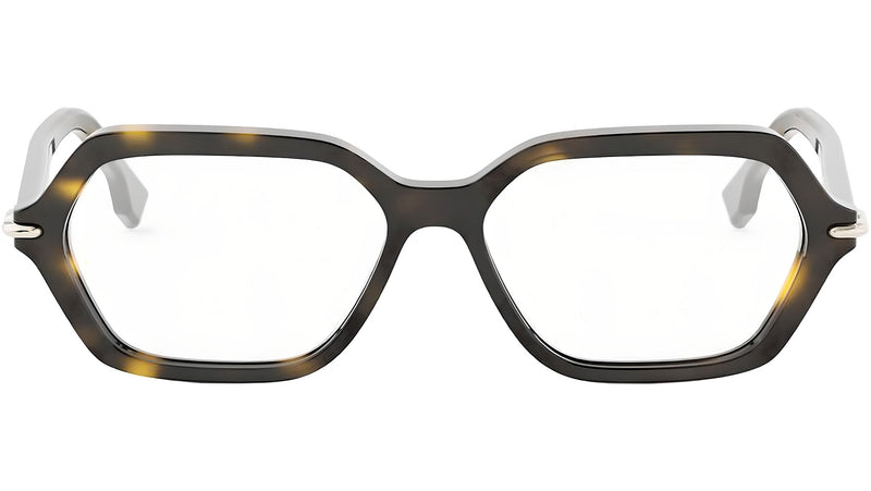 FF Diamonds Havana Geometric Eyeglasses