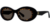 Anagram Black Oval Sunglasses
