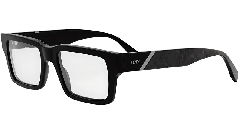 Fendi Diagonal Black Rectangular Eyeglasses