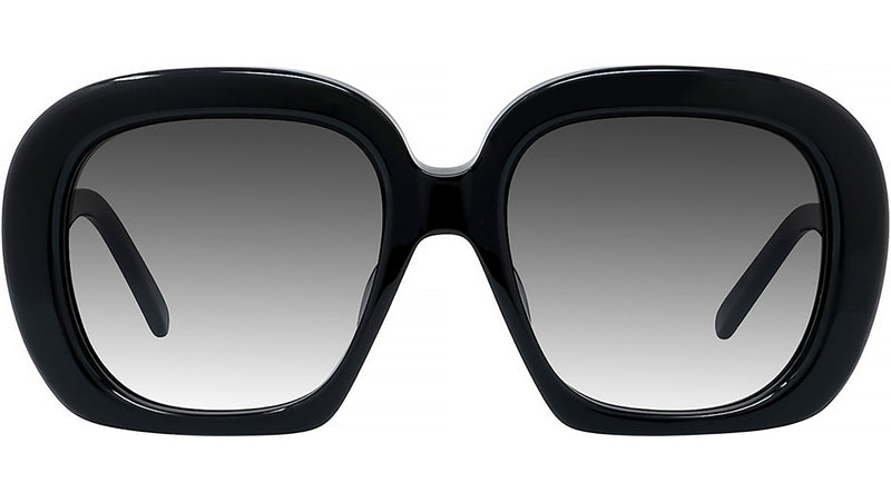 Curvy Black Geometric Sunglasses