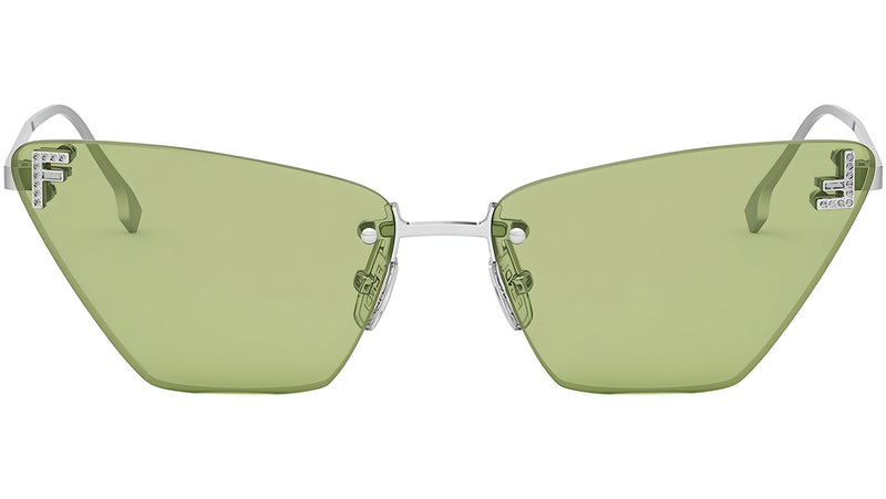Fendi First Crystal Silver Cat Eye Sunglasses