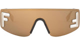 Fendi Sport Gold Rectangular Sunglasses