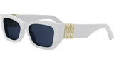 MissDior S1I Shiny White Squared Sunglasses
