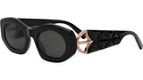 Calla Black Oval Sunglasses