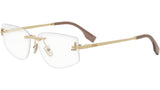 Fendi Crystal Gold Geometric Eyeglasses