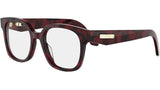 CDiorO S5I Red Havana Squared Eyeglasses