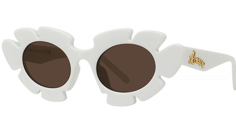 Curvy White Geometric Sunglasses