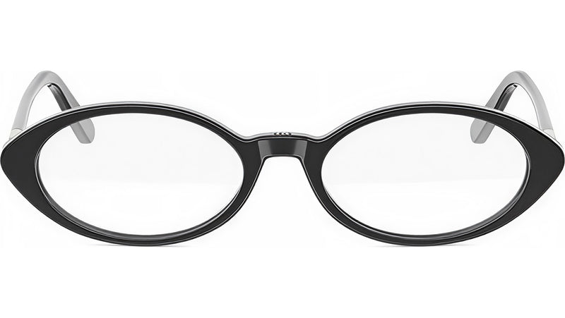 Mini CD O R8I Black Oval Eyeglasses