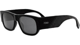 Fendi Diagonal Black Rectangular Sunglasses