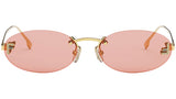Fendi First Crystal Gold Oval Sunglasses