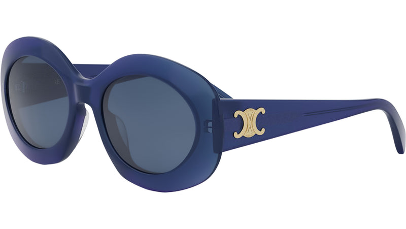Triomphe Blue Round Sunglasses