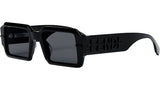 Fendigraphy Solid Black Rectangular Sunglasses
