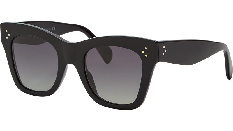 CELINE 3 Dots Shiny Black Cat Eye Sunglasses
