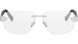 Bvlgari Aluminium Silver Geometric Eyeglasses