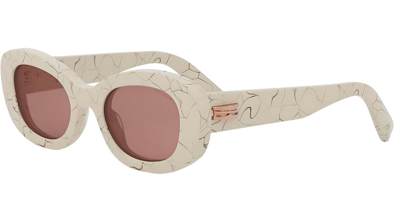 B.zero1 White Oval Sunglasses