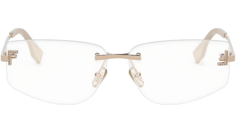 Fendi Crystal Rose Gold Geometric Eyeglasses