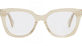 Thin 2 Dots Beige Square Eyeglasses