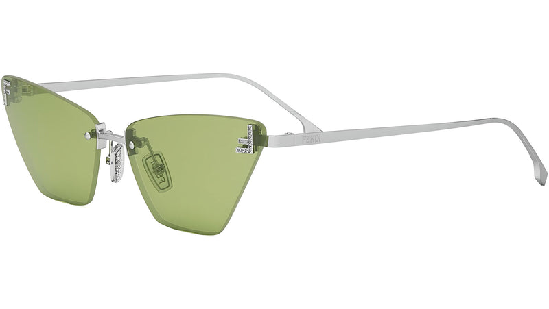 Fendi First Crystal Silver Cat Eye Sunglasses