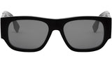 Fendi Diagonal Black Rectangular Sunglasses