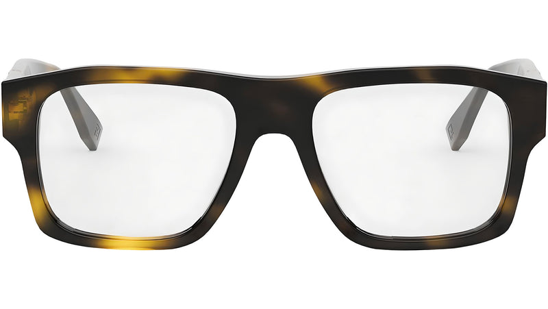 Fendi Diagonal Havana Pilot Eyeglasses