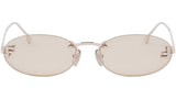 Fendi First Gold Oval Sunglasses