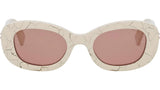 B.zero1 White Oval Sunglasses