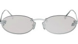 Fendi First Silver Oval Sunglasses