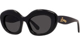 Curvy Black Cat Eye Sunglasses