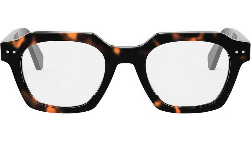 CELINE Thin 2 Dots Tortoise Square Eyeglasses