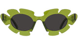 Curvy Green Geometric Sunglasses